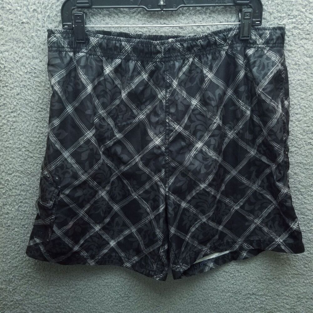 Rawlings Men's L Floral Black Trunks Swimwear 100% Polyester 35" 6" 13.5"